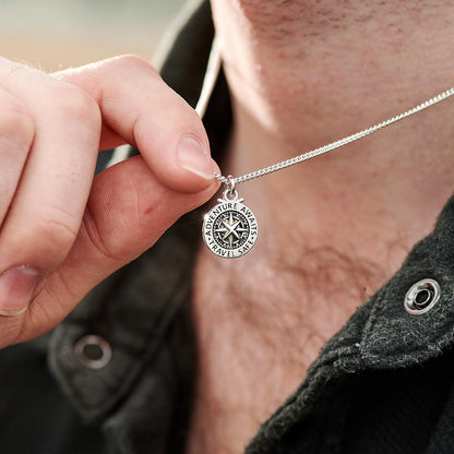Travel Safe Compass St Christopher Small Silver Necklace Scarlett Jewellery