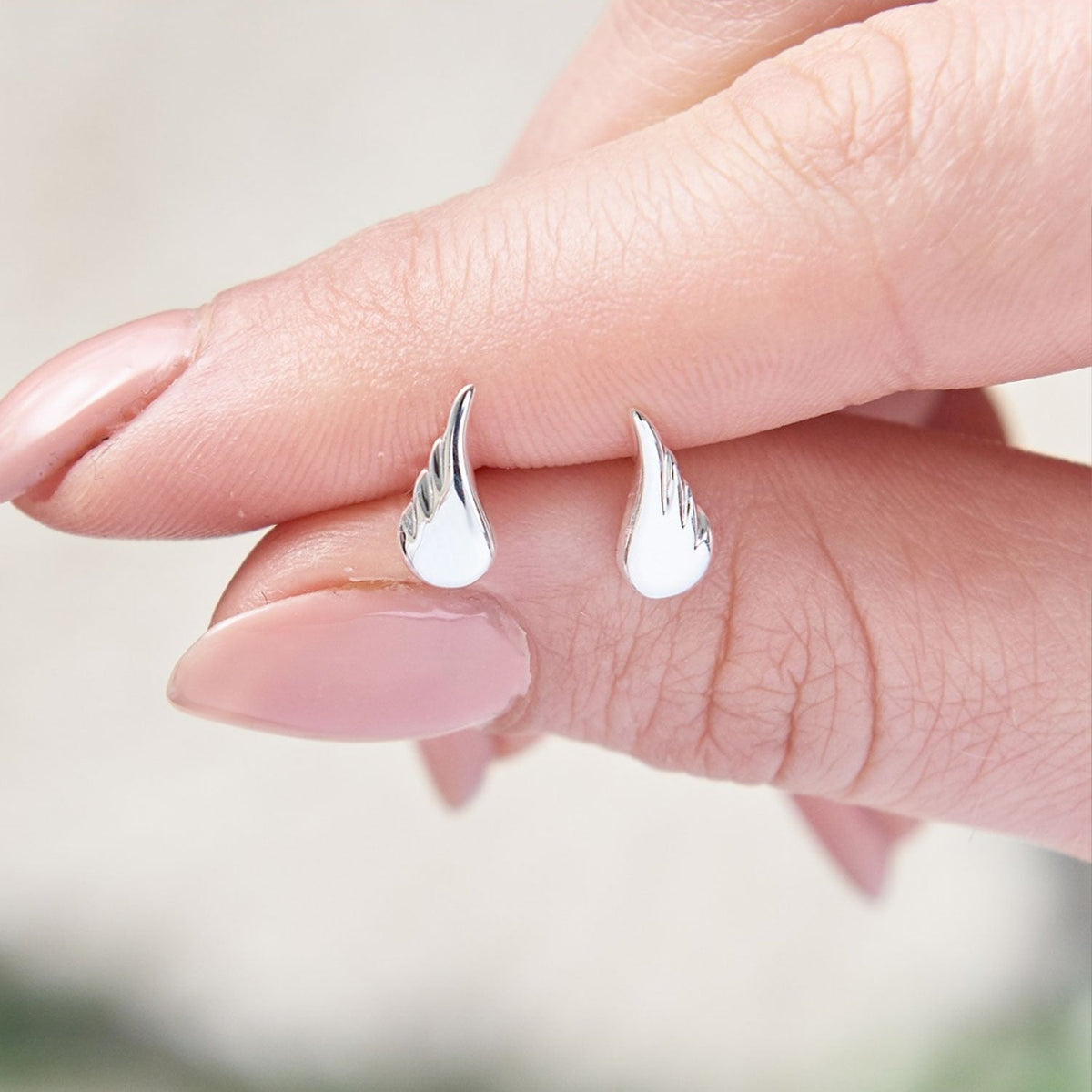 Angel Wing Silver Stud Earrings Scarlett Jewellery