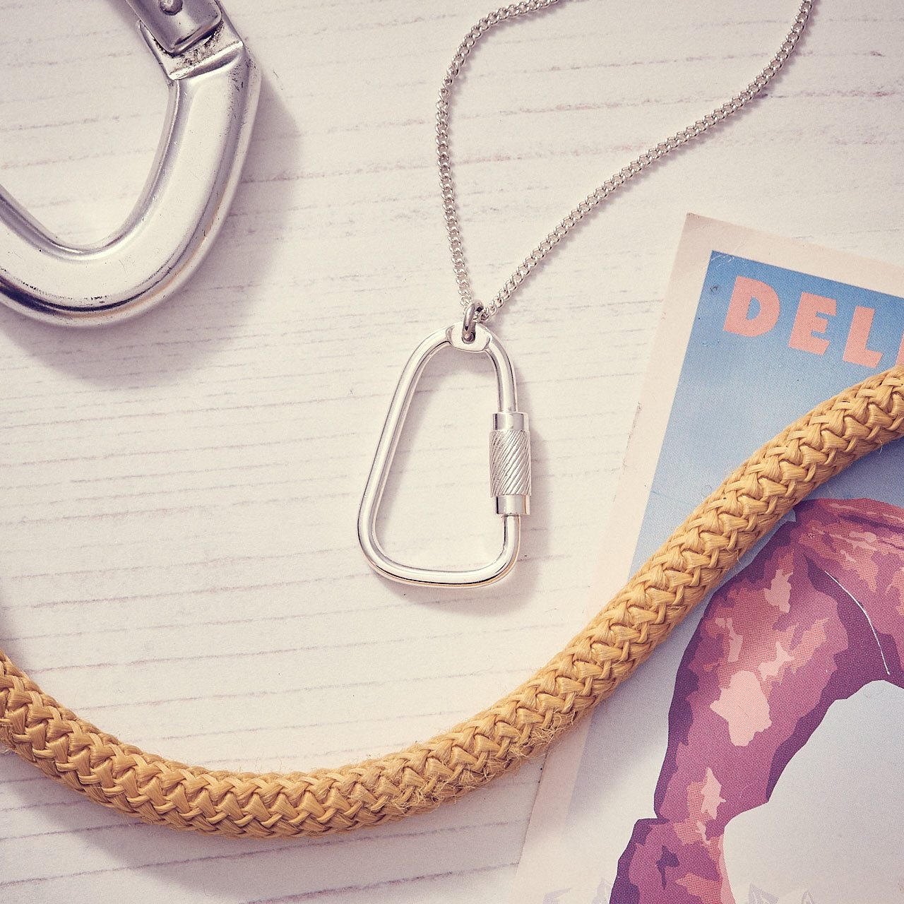 Climbing Carabiner Silver Necklace Scarlett Jewellery