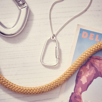 Climbing Carabiner Silver Necklace Scarlett Jewellery