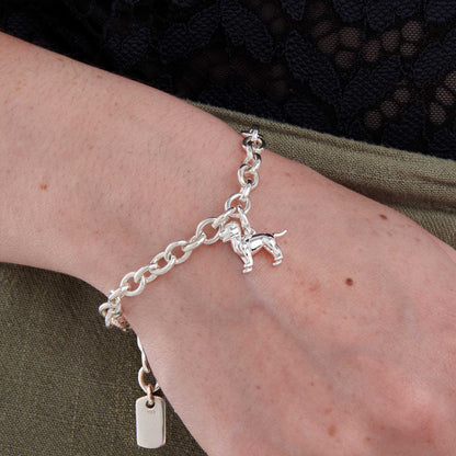Staffordshire Bull Terrier Silver Dog Charm Bracelet Scarlett Jewellery