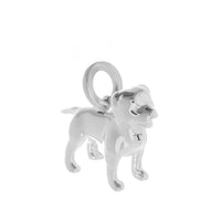 Silver Staffordshire Bull Terrier dog charm by Scarlett Jewellery displayed on a white background