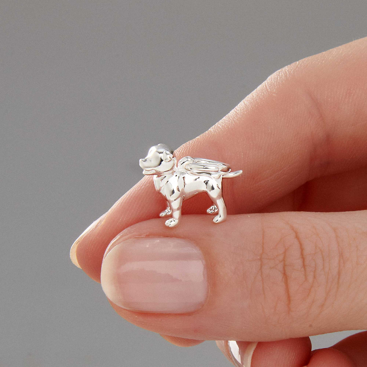 Silver Staffordshire Bull Terrier dog charm by Scarlett Jewellery displayed on a white background
