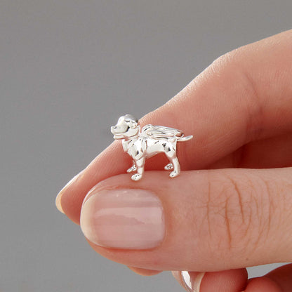 Silver Staffordshire Bull Terrier dog charm by Scarlett Jewellery displayed on a white background