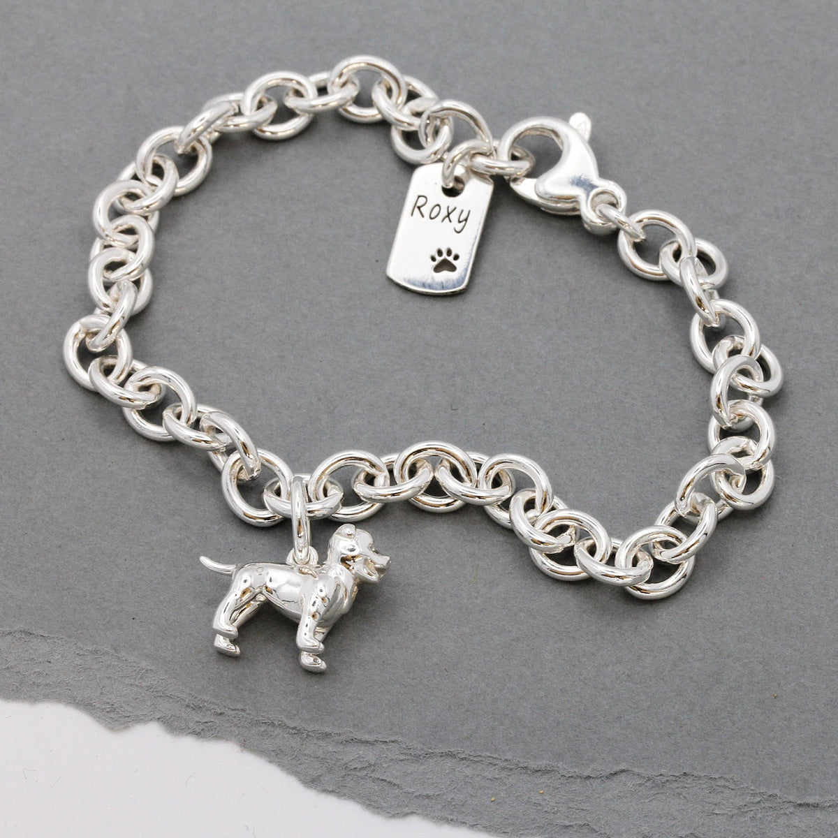 Staffordshire Bull Terrier Silver Dog Charm Bracelet Scarlett Jewellery