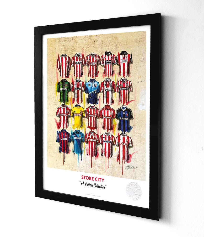 Stoke City football shirt A3 framed print