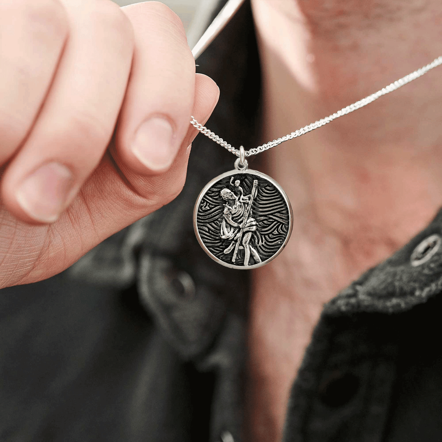 Storm Guardian Silver St Christopher Necklace Scarlett Jewellery