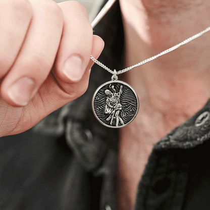 Storm Guardian Silver St Christopher Necklace Scarlett Jewellery