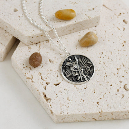 Storm Guardian Silver St Christopher Necklace Scarlett Jewellery