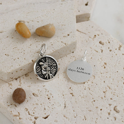Storm Guardian Saint Christopher Personalised Silver Charm Scarlett Jewellery