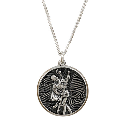 Storm Guardian Silver St Christopher Necklace Scarlett Jewellery