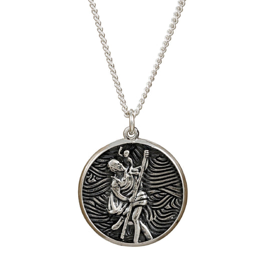Storm Guardian Silver St Christopher Necklace Scarlett Jewellery