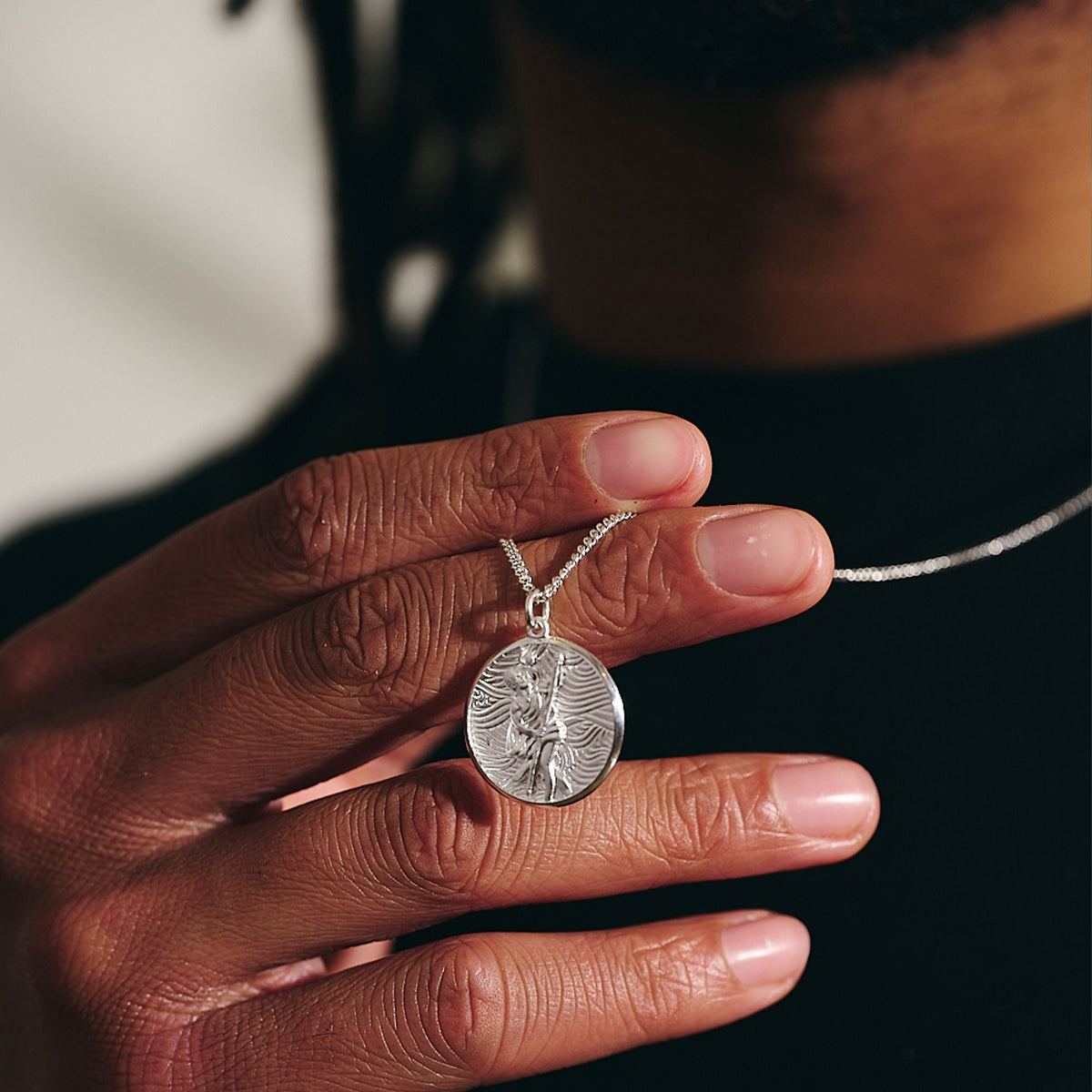 Storm Guardian Silver St Christopher Necklace Scarlett Jewellery