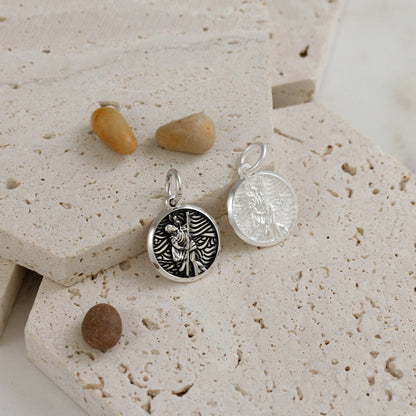Storm Guardian Saint Christopher Personalised Silver Charm Scarlett Jewellery