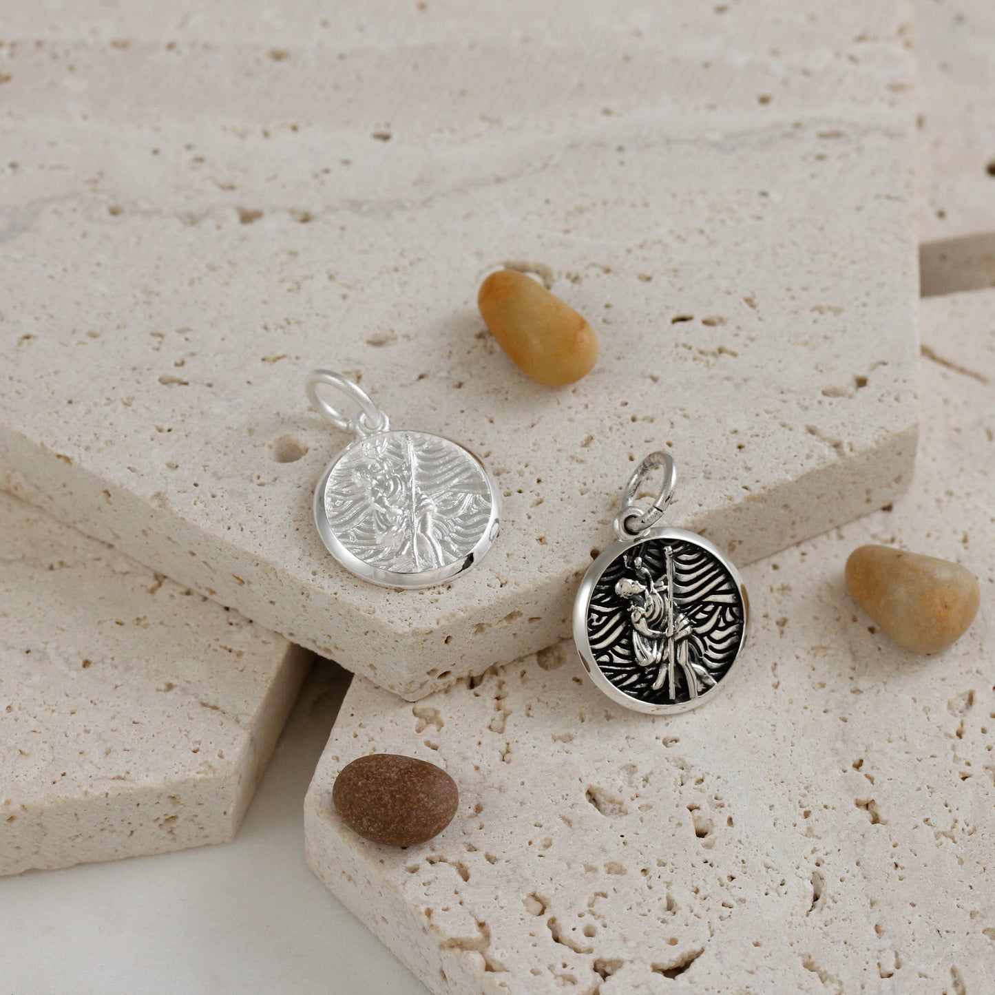 Storm Guardian Saint Christopher Personalised Silver Charm Scarlett Jewellery