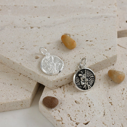 Storm Guardian Saint Christopher Personalised Silver Charm Scarlett Jewellery