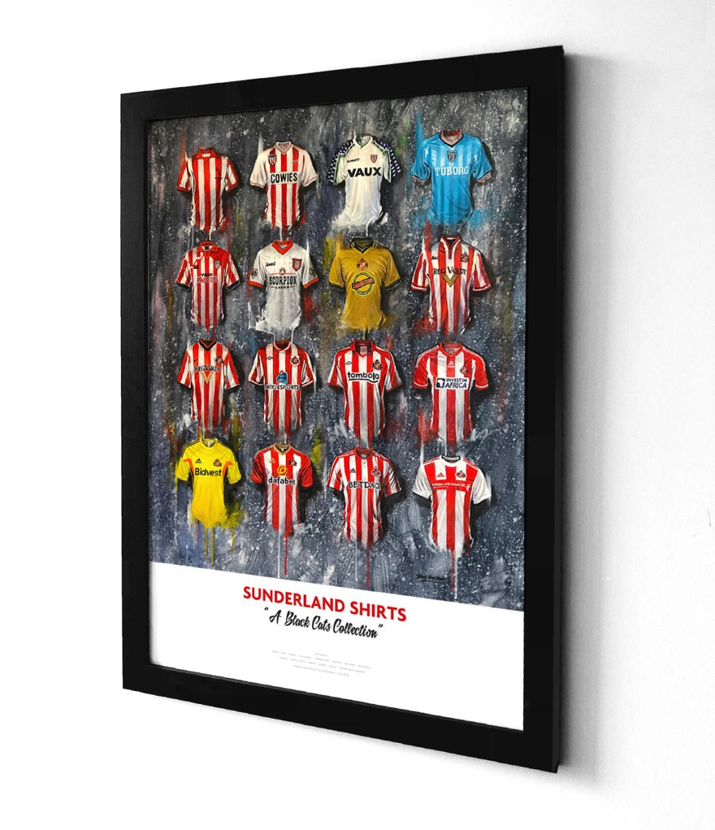 Sunderland FC Shirts - A2 Signed Limited Edition Prints