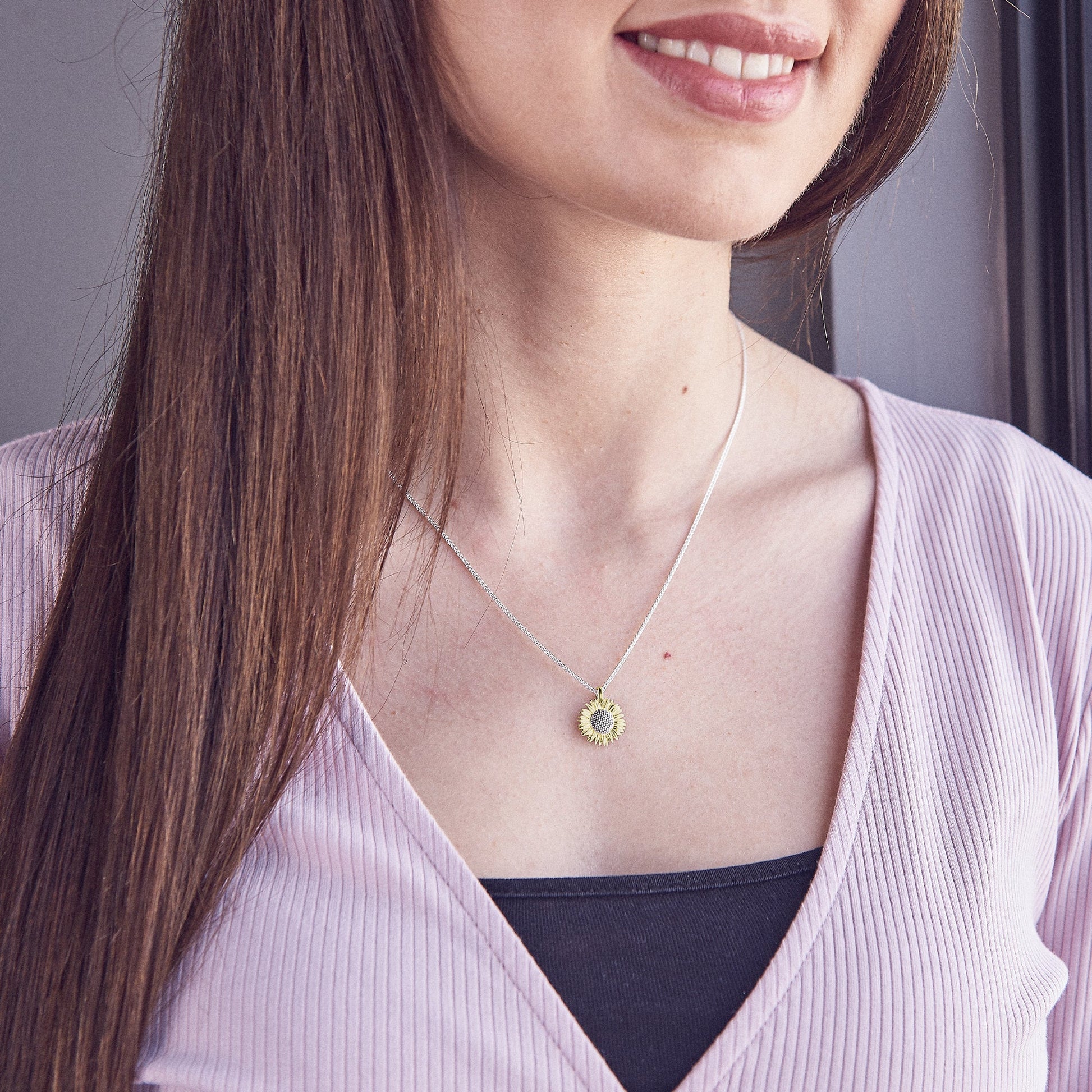 Gold Vermeil Sunflower Silver Charm Scarlett Jewellery