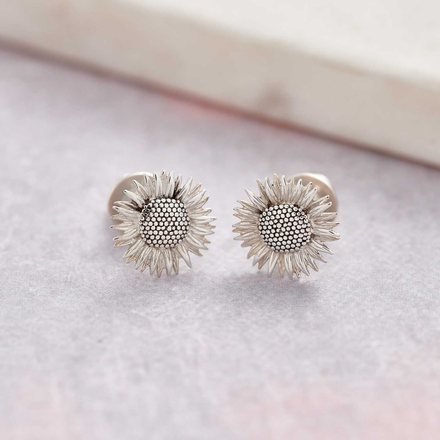 Sunflower Silver Stud Earrings Scarlett Jewellery