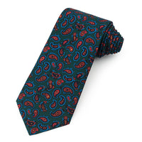 Paisley Ancient Madder Silk Tie In Green Benson & Clegg