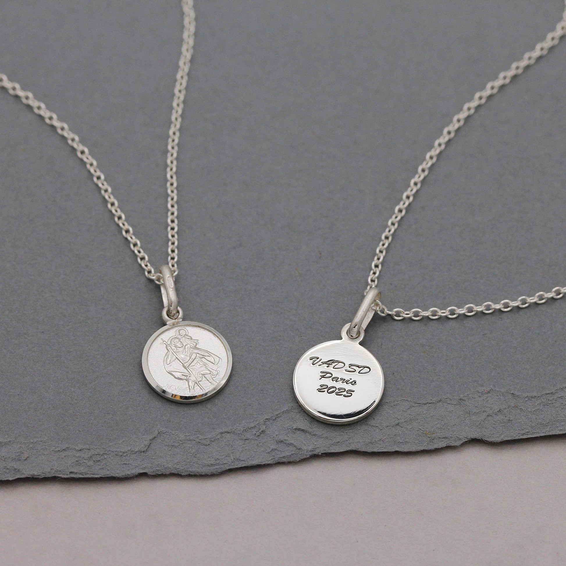 Classic Tiny St Christopher Necklace Sterling Silver 10mm Scarlett Jewellery