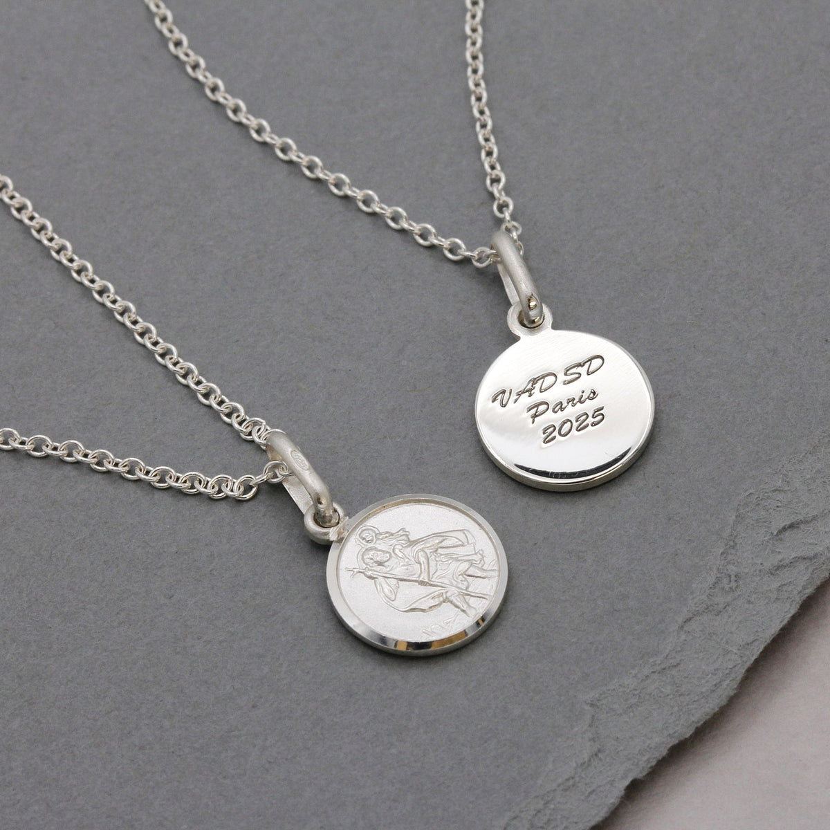 Classic Tiny St Christopher Necklace Sterling Silver 10mm Scarlett Jewellery