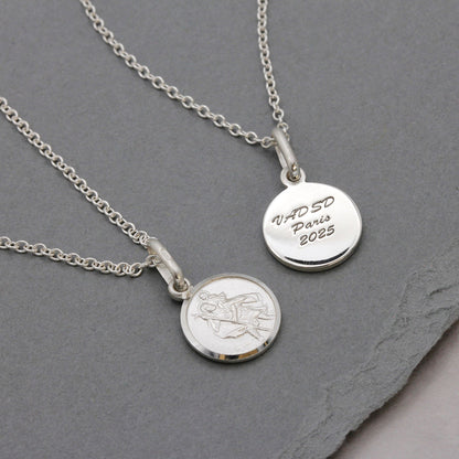 Classic Tiny St Christopher Necklace Sterling Silver 10mm Scarlett Jewellery