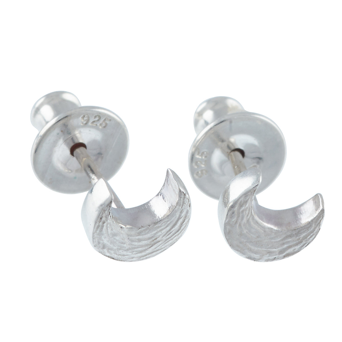 Twilight Moon Silver Stud Earrings Scarlett Jewellery