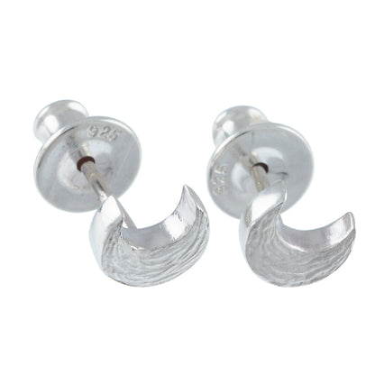 Twilight Moon Silver Stud Earrings Scarlett Jewellery