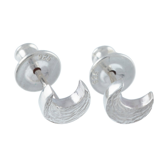 Twilight Moon Silver Stud Earrings Scarlett Jewellery