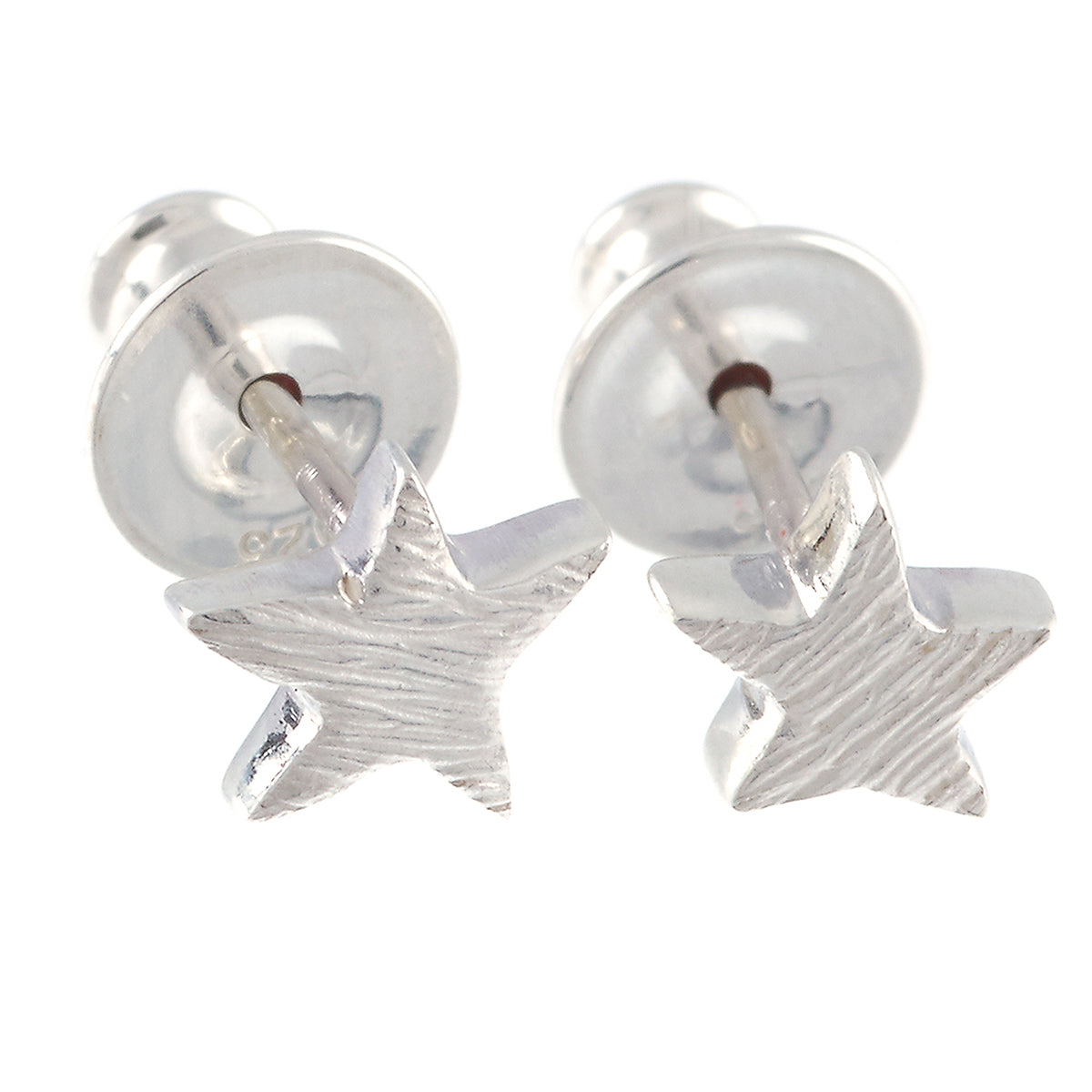 Silver stud earrings with a twinkling star design by Scarlett Jewellery
