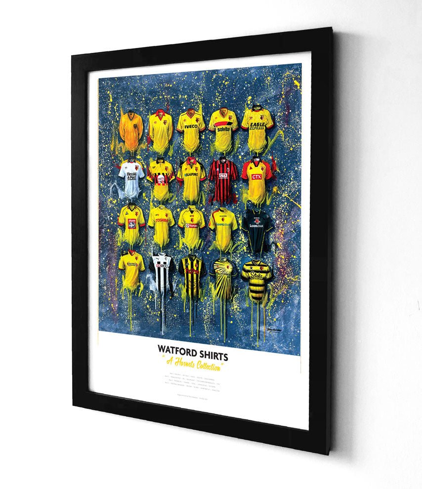 Watford A3 Framed Print – Iconic Hornets Shirt Wall Art