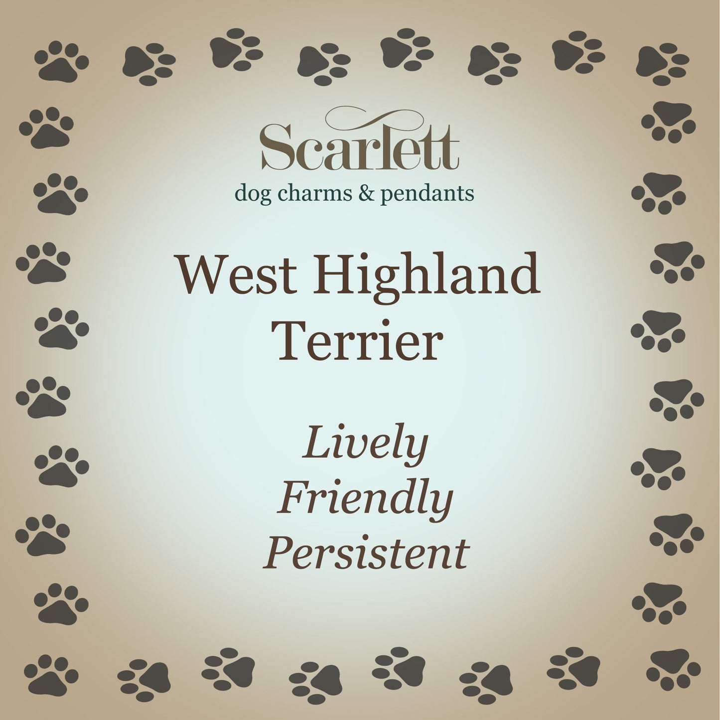 West Highland Terrier Silver Dog Charm Scarlett Jewellery