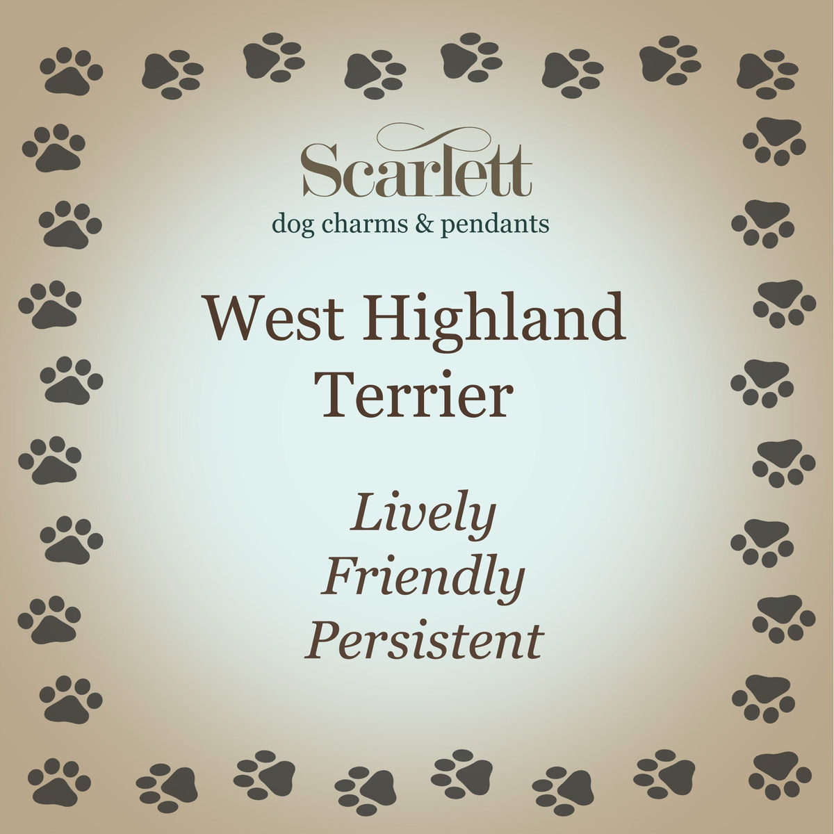 West Highland Terrier Silver Dog Charm Scarlett Jewellery