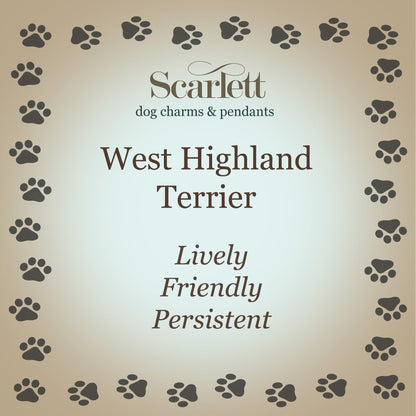 West Highland Terrier Silver Dog Charm Scarlett Jewellery