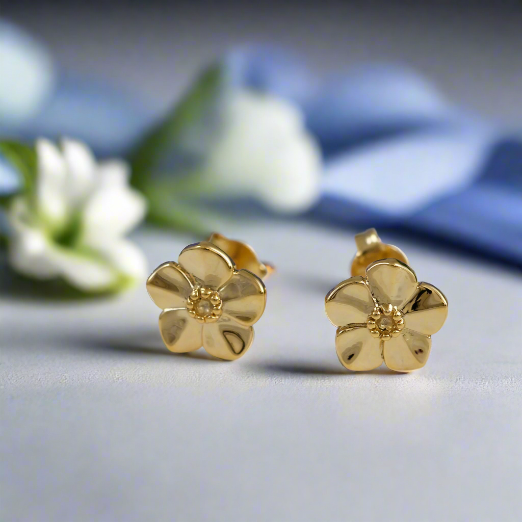 Forget-Me-Not Gold Vermeil Silver Studs Scarlett Jewellery