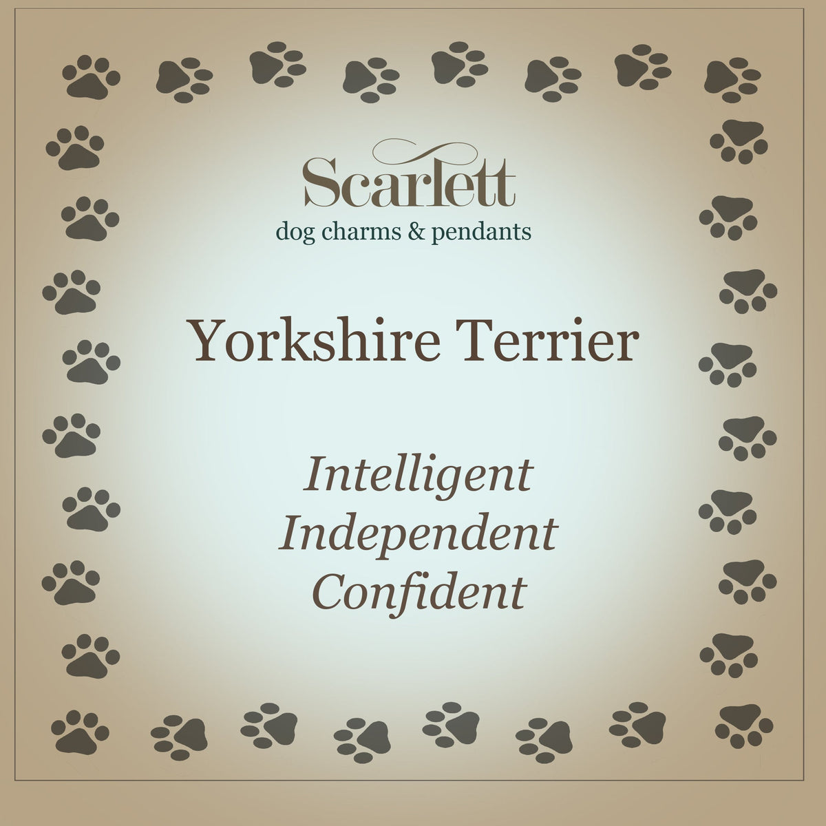 Yorkshire Terrier Silver Dog Charm Scarlett Jewellery