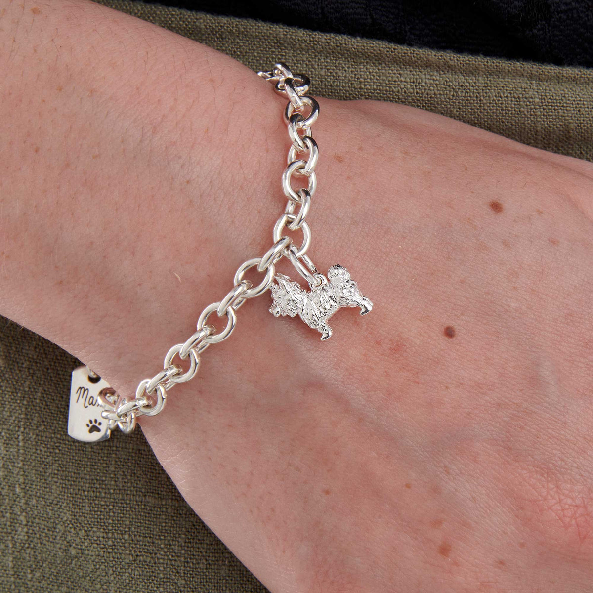 Yorkshire Terrier Silver Dog Charm Bracelet Scarlett Jewellery
